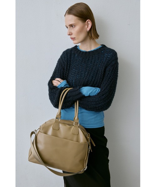 un/neu（アンノイ）の「ダブルジップラウンドボストン / 11inch（タブレット、iPad）対応（ボストンバッグ・レディース・ブラウン/ベージュ/ブラック・FREE）」の4枚目の写真