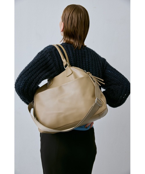 un/neu（アンノイ）の「ダブルジップラウンドボストン / 11inch（タブレット、iPad）対応（ボストンバッグ・レディース・ブラウン/ベージュ/ブラック・FREE）」の6枚目の写真