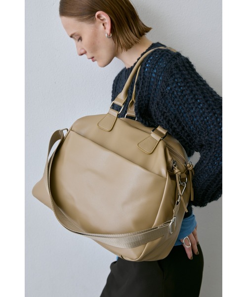 un/neu（アンノイ）の「ダブルジップラウンドボストン / 11inch（タブレット、iPad）対応（ボストンバッグ・レディース・ブラウン/ベージュ/ブラック・FREE）」の9枚目の写真