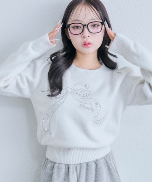 専用❤限定…もっちりニット❤みかん⭐ひんやり冷感ガーゼオル❤ラメりぼん あたたかい／ざっくり】ラメニット（ニット/セーター） | BLESSE BLIGE