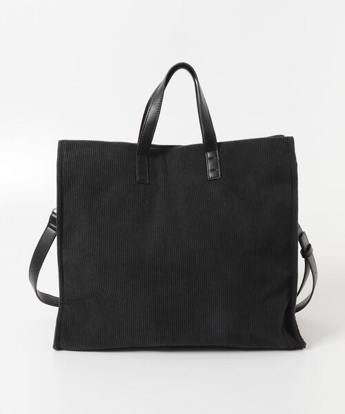 KBF(ケイビーエフ)の「コーデュロイスクエアビッグBAG(トートバッグ・レディース・ベージュ/チャコールグレー・ONE)」の13枚目の写真