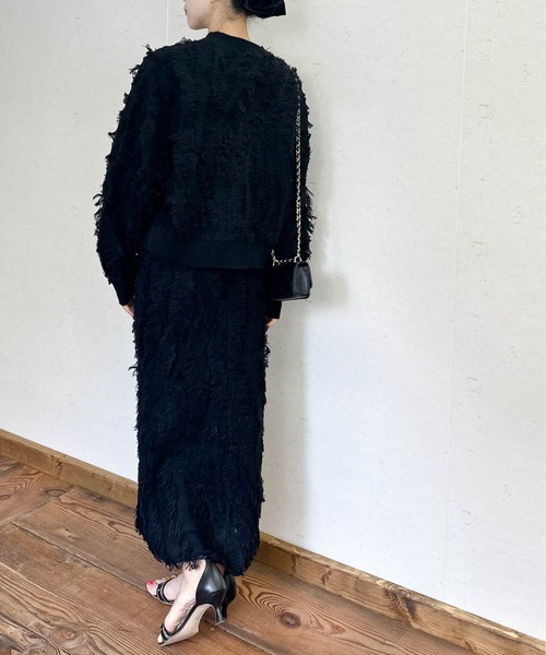 Per sist ence（パーシエンス）の「MIXフリンジニットプルオーバー（ニット/セーター・レディース・ブラウン/ベージュ系/ブラック/ネイビー/グレー・ONE SIZE）」の15枚目の写真