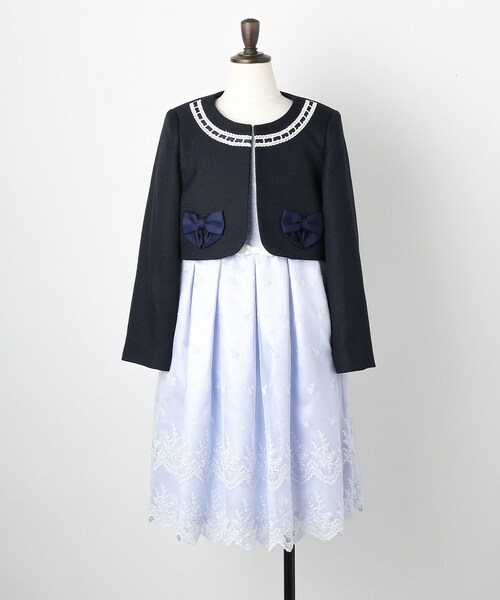 SHOO・LA・RUE（シューラルー）の「【セレモニー】レースワンピースセット（ワンピース・キッズ・パープル/サックスブルー・11/12/13）」の3枚目の写真