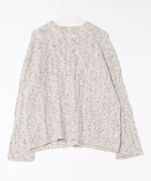 Lace Ladies(レースレディース)の「ケーブル編み カラーネップ オーバーサイズ ニット プルオーバー(ニット/セーター・レディース・ブラウン/グレー/アイボリー/グレイッシュベージュ・FREE)」の8枚目の写真