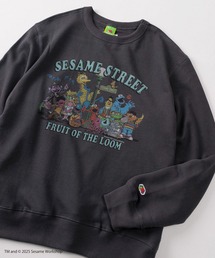 【73】【Fruit of the Loom/フルーツオブザルーム】SESAMI STREETコラボ キャラクターデザイン 裏毛スウェット