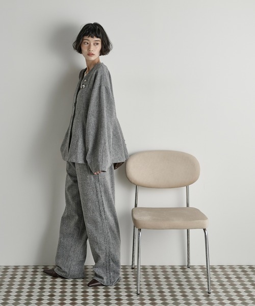 THE YOn(ザヨン)の「フリルラインツイードパンツ(その他パンツ・レディース・グレー/ブラウン・FREE)」の16枚目の写真