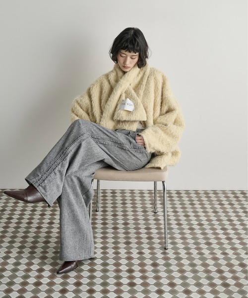 THE YOn(ザヨン)の「フリルラインツイードパンツ(その他パンツ・レディース・グレー/ブラウン・FREE)」の13枚目の写真