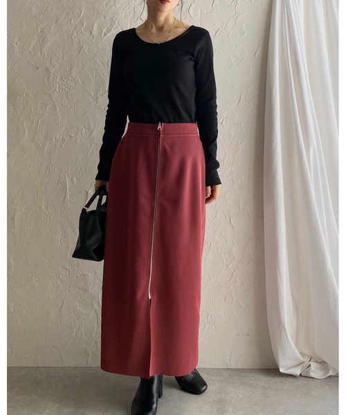 She's Closet（シーズクローゼット）の「長袖ボートネックカップ付きバックオープンカットソーリブトップス（Tシャツ/カットソー・レディース・チャコール/ブラウン/ブラック/アイボリー・FREE）」の20枚目の写真