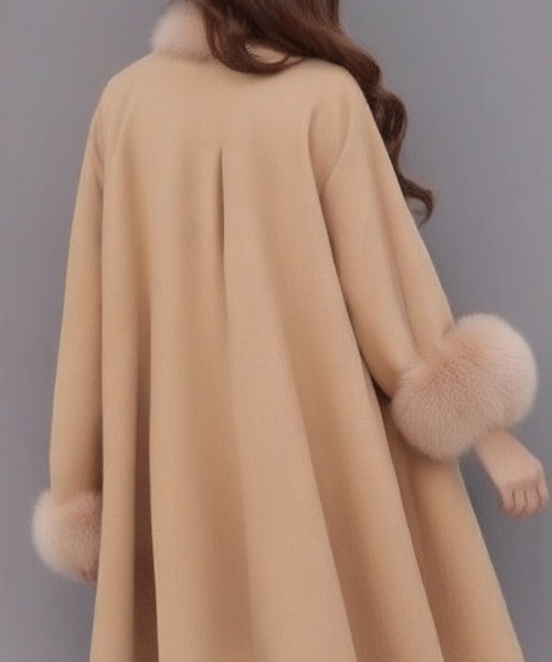 セール】部分ファー付ウールケープ（ポンチョ）｜cammie（キャミー）の