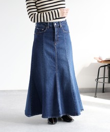 cepo（セポ）の「【美脚＆細見えシルエット♪】マーメイドデニムスカート（デニムスカート）」