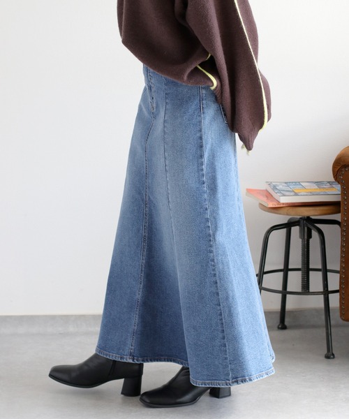cepo（セポ）の「【美脚＆細見えシルエット♪】マーメイドデニムスカート（デニムスカート・レディース・ブルー系1/ワンウォッシュ/ブルー系2・S/M/L）」の18枚目の写真