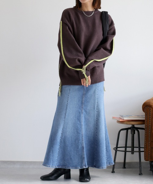 cepo（セポ）の「【美脚＆細見えシルエット♪】マーメイドデニムスカート（デニムスカート・レディース・ブルー系1/ワンウォッシュ/ブルー系2・S/M/L）」の11枚目の写真