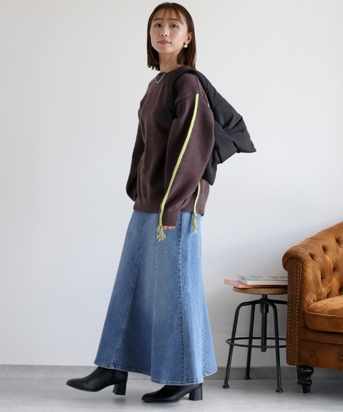 cepo（セポ）の「【美脚＆細見えシルエット♪】マーメイドデニムスカート（デニムスカート・レディース・ブルー系1/ワンウォッシュ/ブルー系2・S/M/L）」の12枚目の写真