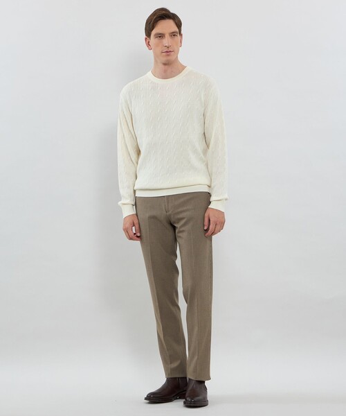 MACKINTOSH LONDON（マッキントッシュ ロンドン）の「【WEB・一部店舗限定】ハイゲージケーブルクルーネックニット（ニット/セーター・メンズ・ネイビー/オフホワイト/イエロー系その他2/グレー系その他/ブルー系その他2・M/L/XL）」の20枚目の写真