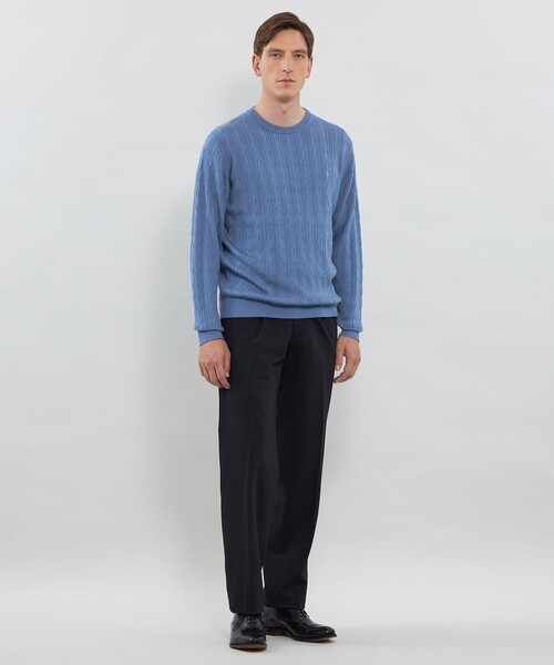 MACKINTOSH LONDON（マッキントッシュ ロンドン）の「【WEB・一部店舗限定】ハイゲージケーブルクルーネックニット（ニット/セーター・メンズ・ネイビー/オフホワイト/イエロー系その他2/グレー系その他/ブルー系その他2・M/L/XL）」の18枚目の写真