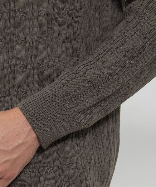 MACKINTOSH LONDON（マッキントッシュ ロンドン）の「【WEB・一部店舗限定】ハイゲージケーブルクルーネックニット（ニット/セーター・メンズ・ネイビー/オフホワイト/イエロー系その他2/グレー系その他/ブルー系その他2・M/L/XL）」の12枚目の写真