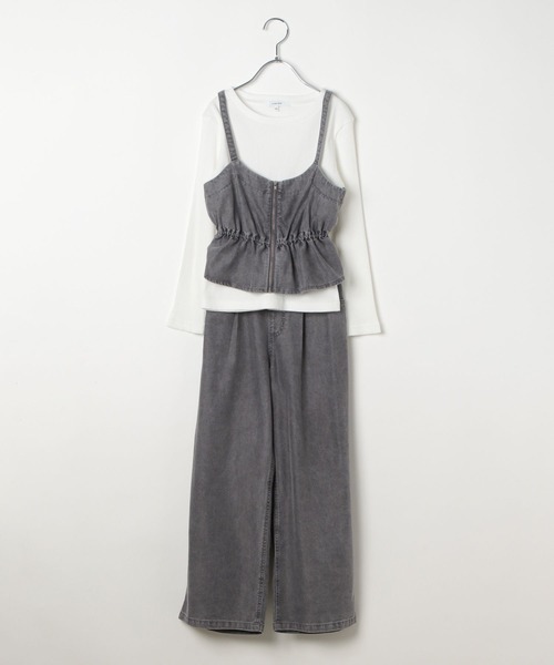 GLOBAL WORK（グローバルワーク）の「トクトク3デニムセット＊ロンＴ/606702（つなぎ/オールインワン・キッズ・ブルー系その他4/ブラック・160cm/150cm/130cm/140cm）」の3枚目の写真