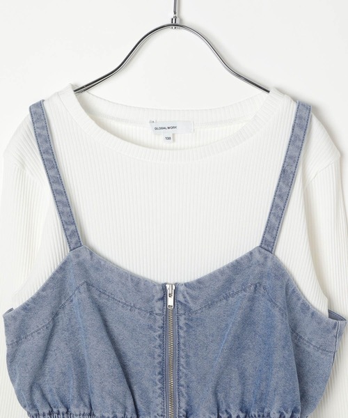 GLOBAL WORK（グローバルワーク）の「トクトク3デニムセット＊ロンＴ/606702（つなぎ/オールインワン・キッズ・ブルー系その他4/ブラック・160cm/150cm/130cm/140cm）」の6枚目の写真