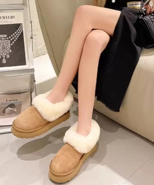 ampm(エーエムピーエム)の「ボリュームファームートンフラットシューズ(ブーツ・レディース・ブラック/ブラウン・40/38/39/37)」の18枚目の写真