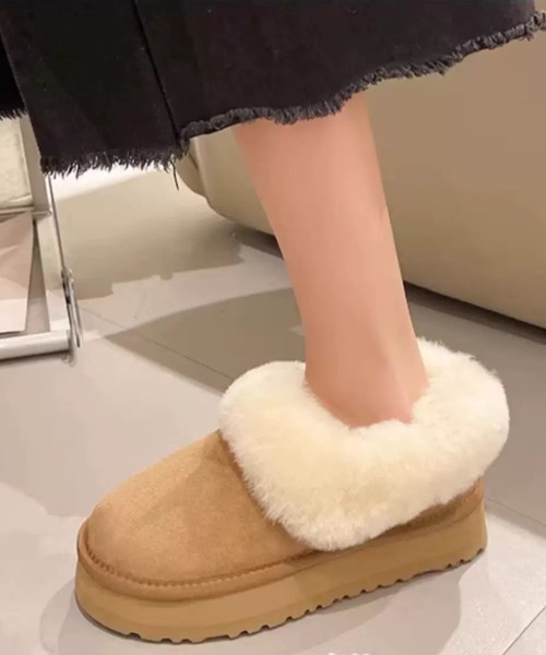 ampm(エーエムピーエム)の「ボリュームファームートンフラットシューズ(ブーツ・レディース・ブラック/ブラウン・40/38/39/37)」の19枚目の写真
