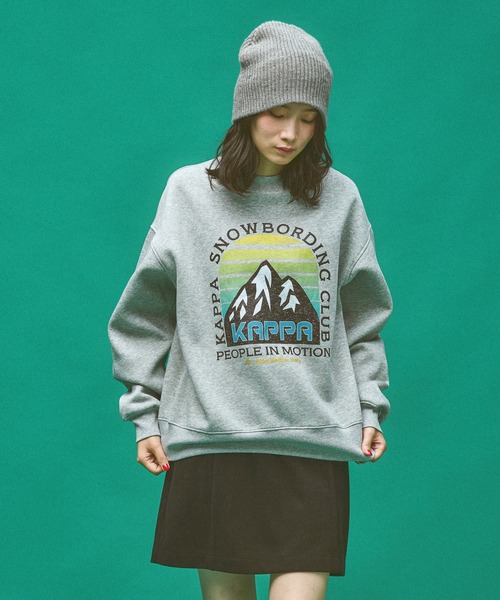 Kappa(カッパ)の「≪Kappa×and ST ウェルネスクラブ≫Mountainデザインスウェット (ユニセックス)(スウェット・レディース・ブラック/グレー・SMALL/MEDIUM/LARGE)」の5枚目の写真