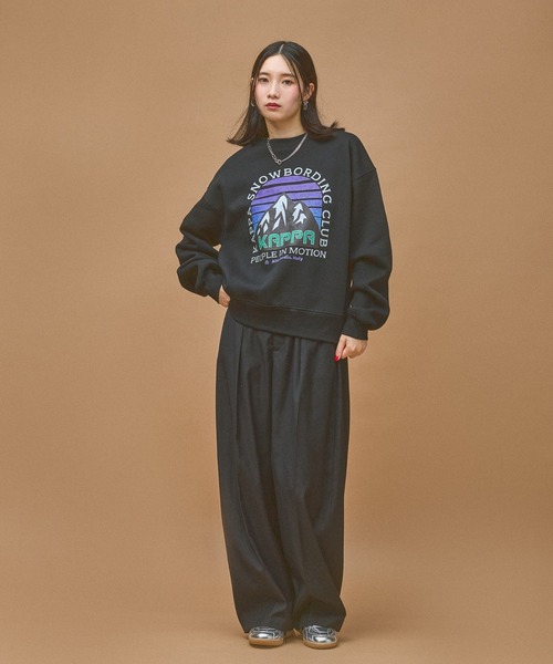 Kappa(カッパ)の「≪Kappa×and ST ウェルネスクラブ≫Mountainデザインスウェット (ユニセックス)(スウェット・レディース・ブラック/グレー・SMALL/MEDIUM/LARGE)」の10枚目の写真