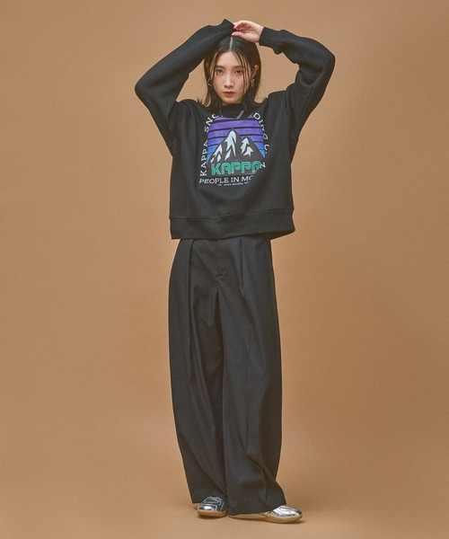 Kappa(カッパ)の「≪Kappa×and ST ウェルネスクラブ≫Mountainデザインスウェット (ユニセックス)(スウェット・レディース・ブラック/グレー・SMALL/MEDIUM/LARGE)」の13枚目の写真