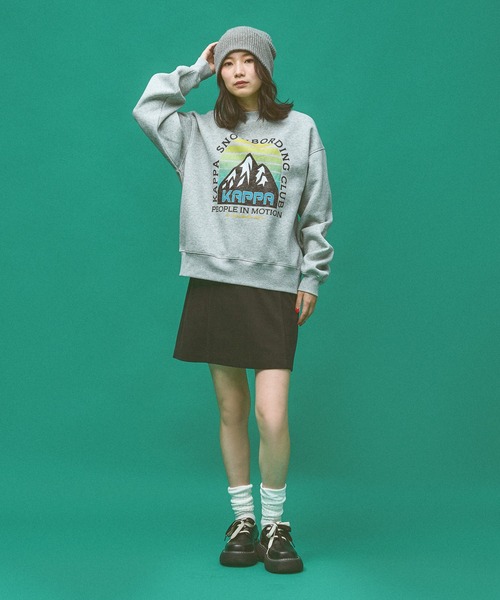 Kappa(カッパ)の「≪Kappa×and ST ウェルネスクラブ≫Mountainデザインスウェット (ユニセックス)(スウェット・レディース・ブラック/グレー・SMALL/MEDIUM/LARGE)」の6枚目の写真
