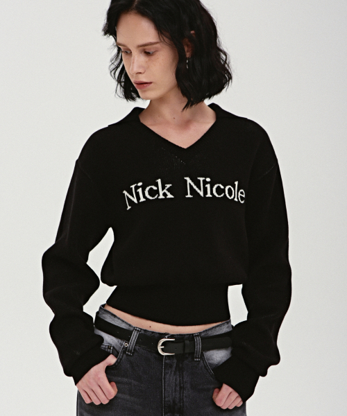 NICK&NICOLE(ニックアンドニコール)の「NICOLE COLOR BLOCK COLLAR KNIT_BLACK(ニット/セーター・レディース・その他・FREE)」の2枚目の写真