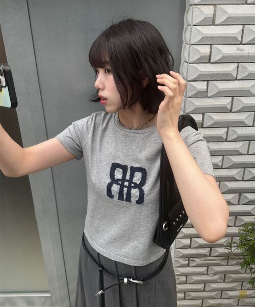 ROCKCAKE(ロックケーキ)の「Square Logo Denim Top - Gray(Tシャツ/カットソー・レディース・その他・SMALL)」の5枚目の写真