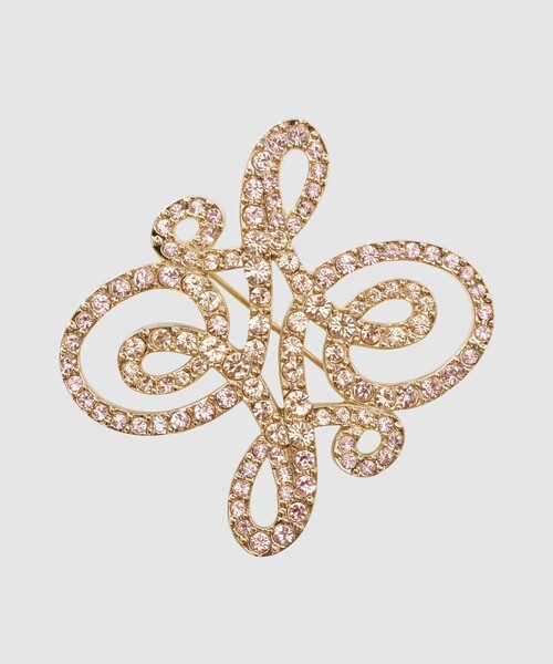 ANAYI(アナイ)の「ロゴモチーフビジューブローチ(ブローチ/コサージュ・レディース・ゴールド/ライトピンク・FREE)」の1枚目の写真