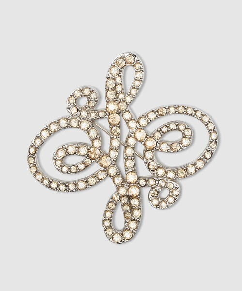 ANAYI(アナイ)の「ロゴモチーフビジューブローチ(ブローチ/コサージュ・レディース・ゴールド/ライトピンク・FREE)」の2枚目の写真