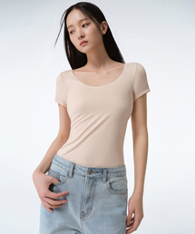MUSINSA STANDARD WOMAN（ムシンサスタンダードウーマン）の「[Cool Standard] Women's Scoop Neck Undershirt [Light Beige]（インナーウェア/肌着）」