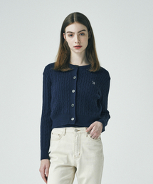 SALT AND CHOCOLATE（ソルトアンドチョコレート）の「SAC logo cable round cardigan navy 4W2316002（カーディガン/ボレロ）」