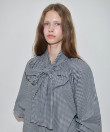 Big Ribbon Tie Blouse (Navy)