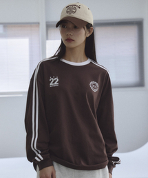 THE GREEN LAB（ザグリーンラボ）の「サッカーフットボール配色長袖Tシャツ[ブラウン]（Tシャツ/カットソー）」