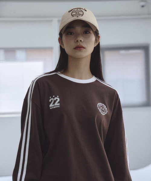 THE GREEN LAB（ザグリーンラボ）の「サッカーフットボール配色長袖Tシャツ[ブラウン]（Tシャツ/カットソー・メンズ・その他・SMALL）」の3枚目の写真