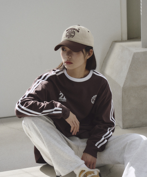 THE GREEN LAB（ザグリーンラボ）の「サッカーフットボール配色長袖Tシャツ[ブラウン]（Tシャツ/カットソー・メンズ・その他・SMALL）」の5枚目の写真