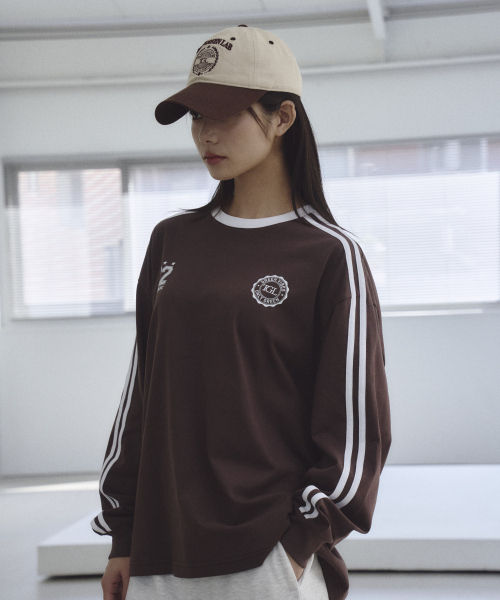 THE GREEN LAB（ザグリーンラボ）の「サッカーフットボール配色長袖Tシャツ[ブラウン]（Tシャツ/カットソー・メンズ・その他・SMALL）」の6枚目の写真