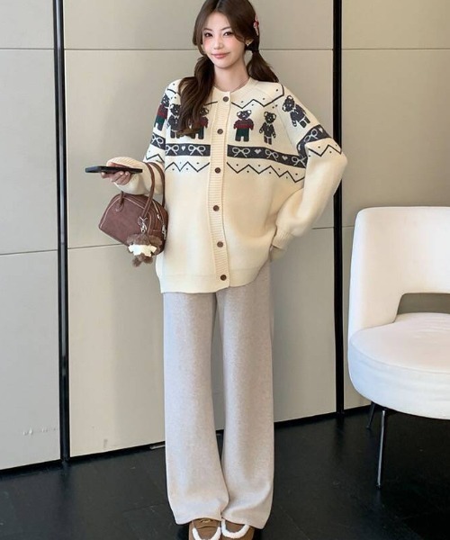 セール】【portulaca】クマニットカーデ（カーディガン/ボレロ）｜almo