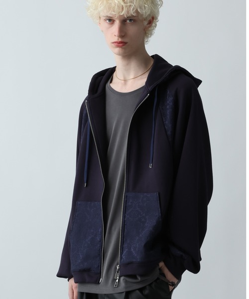 HARE(ハレ)の「ジャガードキリカエZIPパーカー(HARE)(パーカー・メンズ・ネイビー/グリーン/ブラック・FREE)」の3枚目の写真