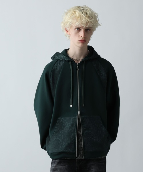 HARE(ハレ)の「ジャガードキリカエZIPパーカー(HARE)(パーカー・メンズ・ネイビー/グリーン/ブラック・FREE)」の14枚目の写真