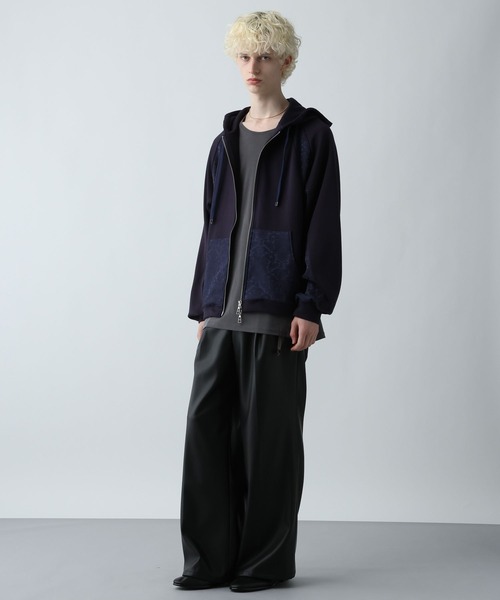 HARE(ハレ)の「ジャガードキリカエZIPパーカー(HARE)(パーカー・メンズ・ネイビー/グリーン/ブラック・FREE)」の9枚目の写真