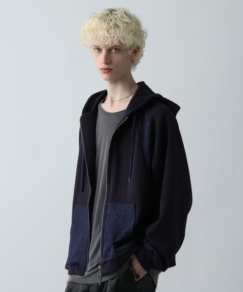 HARE(ハレ)の「ジャガードキリカエZIPパーカー(HARE)(パーカー・メンズ・ネイビー/グリーン/ブラック・FREE)」の17枚目の写真