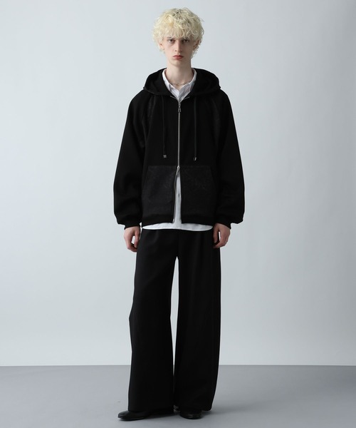 HARE(ハレ)の「ジャガードキリカエZIPパーカー(HARE)(パーカー・メンズ・ネイビー/グリーン/ブラック・FREE)」の4枚目の写真