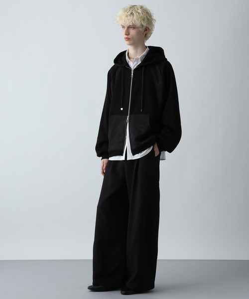 HARE(ハレ)の「ジャガードキリカエZIPパーカー(HARE)(パーカー・メンズ・ネイビー/グリーン/ブラック・FREE)」の5枚目の写真