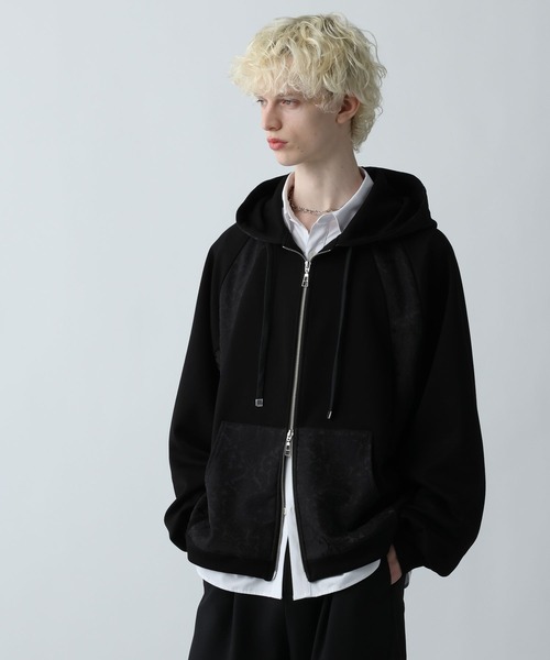 HARE(ハレ)の「ジャガードキリカエZIPパーカー(HARE)(パーカー・メンズ・ネイビー/グリーン/ブラック・FREE)」の11枚目の写真