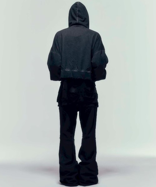 DIG YOUR OWN GRAVE(ディグユアオウングレイブ)の「【DIG YOUR OWN GRAVE】COATING SLASH FLARE PANTS / 【ディグユアオウングレイブ】コーティングダメージフレアパンツ<着用動画あり>(デニムパンツ・メンズ・ブラック・M/L)」の10枚目の写真
