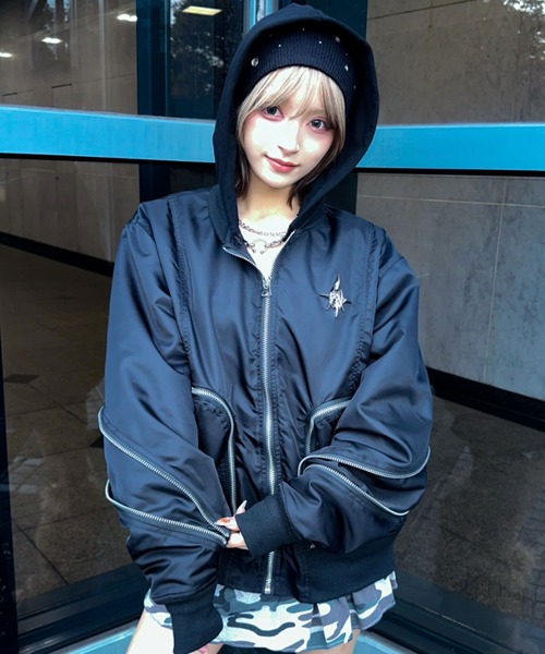 A'GEM/9 × .kom 『A'GEM/9/エージェムナイン』フード着脱MA-1フライト