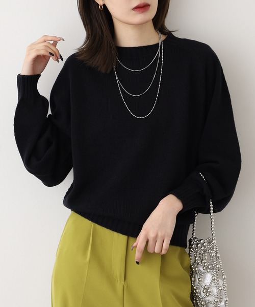 BRODIAEA(ブローディア)の「BRODIAEA ホールガーメントベーシック二ット(ニット/セーター・レディース・ベージュ/ターコイズブルー/ブラック/マスタード/グレー/チェリーレッド・40)」の14枚目の写真